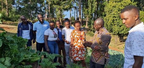 Charlene Ruto alongside Murang'a Deputy Governor Stephen Munania (immediately standing behind her) and other friends in Murang'a County on February 18, 2023.