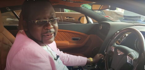 Daniel Ndambuki inside Chris Kirubi's car during a past interview