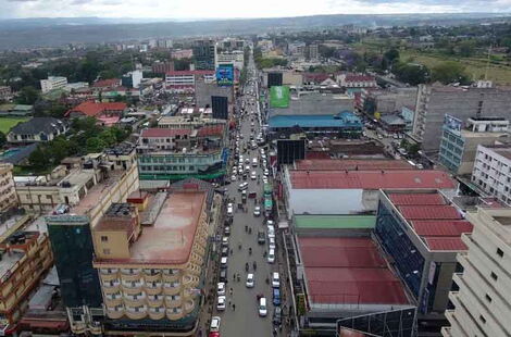 An aerial view of Nakuru town.