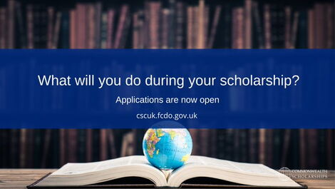 Poster announcing the 2022-2023 Commonwealth Master's Scholarships 