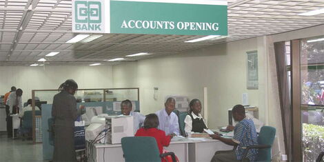 Clients inside a Cooperative bank branch.
