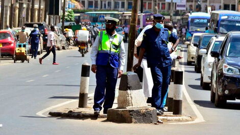 Traffic police during a patrol
