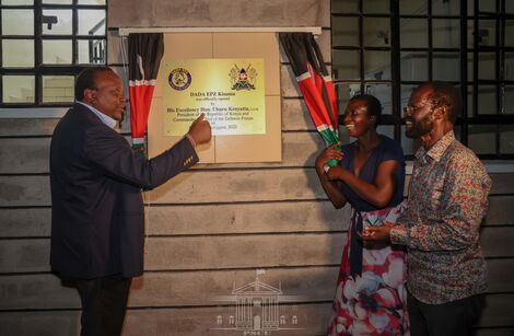 President Uhuru Kenyatta, Kisumu Governor Anyang Nyong'o opening Dada Export Processing Zone Limited, a garment manufacturing factory in Kisumu on Monday August 1, 2022