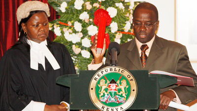 Former Chief Justice Willy Mutunga during his swearing-in ceremony