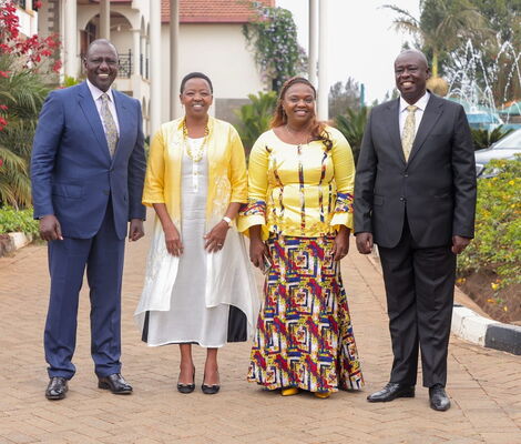 From Left: Deputy President-Elect William Ruto, Mama Rachel Ruto, Pst Dorcas Rigathi and Deputy President-Elect Rigathi Gachagua.