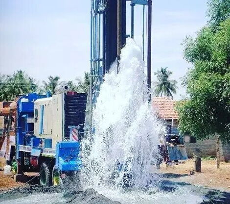 An image of borehole being drilled in Kenya