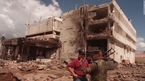 Scenes from the 1998 bombing in Nairobi.