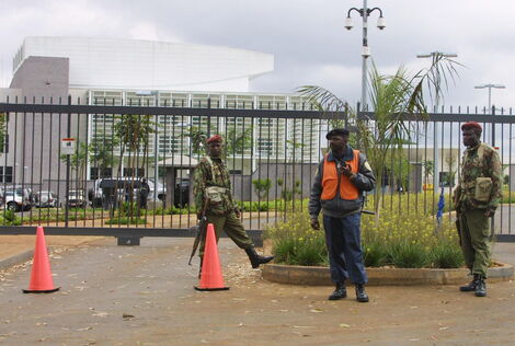 An undated image of security officers manning the US Embassy in Kenya.
