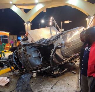 Multiple vehicles crash along the Nairobi Expressway Mlolongo Toll station on Saturday, June 25, 2022. 