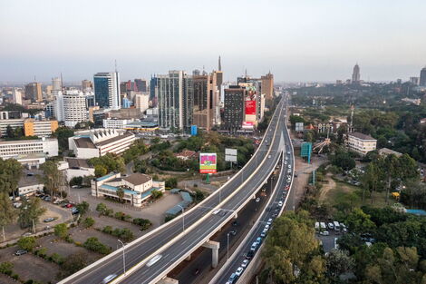 Ongoing construction of the Nairobi Expressway