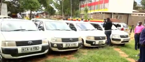 Four cars seized at Nyeri Police Station for having suspicious registration numbers 