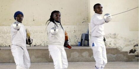 A group of Kenyan fencers under Alexandra Ndolo's mentorship