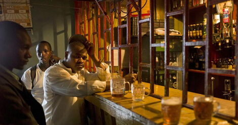 A file image of revellers at a local pub