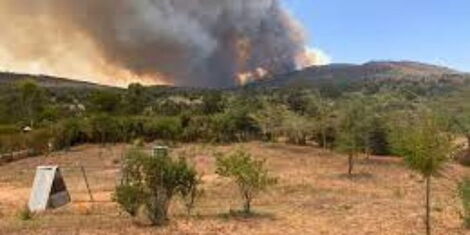 Fire seen at Loldaiga Ranch in Laikipia County.