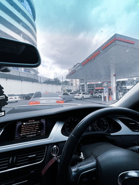 Motorist lining up at a filling station waiting for fuel on Saturday April 2, 2022