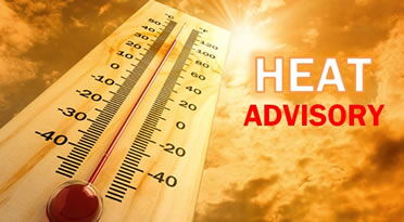 A poster of a heat wave advisory 
