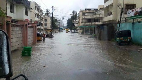 A flooded neighbourhood after heavy rains