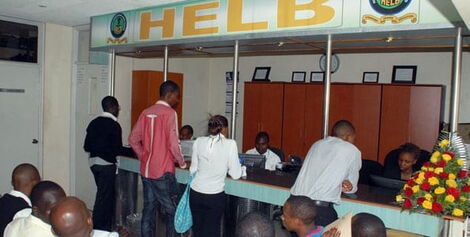 Students getting services at HELB offices