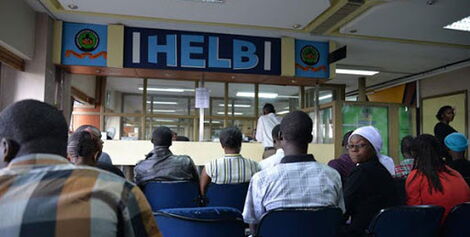 Kenyans waiting for service at Helb offices