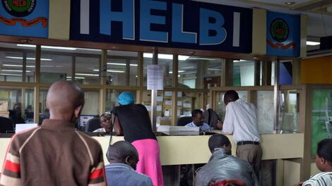 Kenyans waiting for service at Helb offices