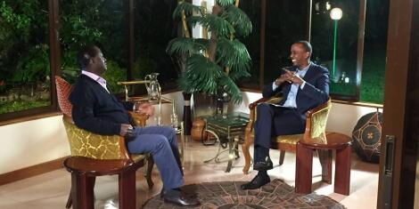 Hussein Mohamed during an interview with ODM leader Raila Odinga