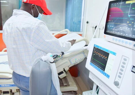 A bed in an ICU facility in Nandi County.