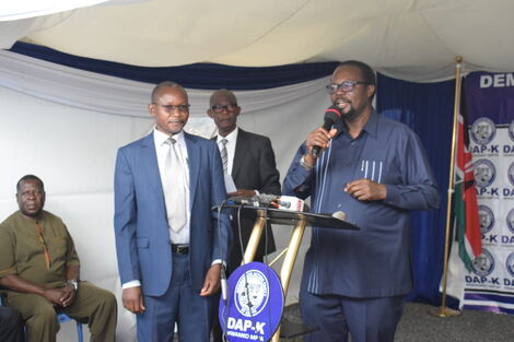 UDA party Deputy National Organizing secretary Dr. Wanjala Iyaya being welcomed to the Democratic Action Party of Kenya (DAP-K) on March 2, 2022.