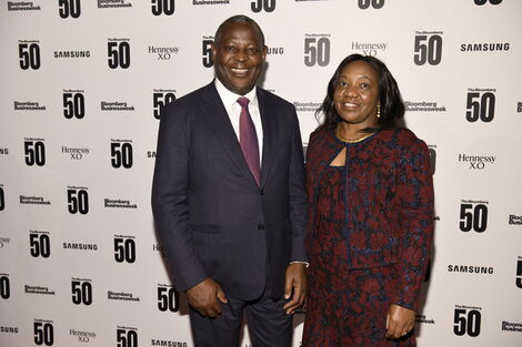 Business mogul James Mwangi and wife Jane Wangui Njuguna pose for a photo during a past event