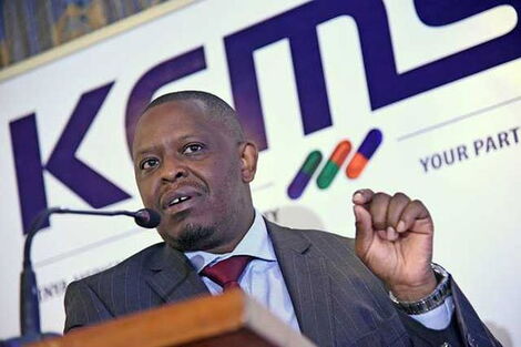 Kenya Medical Supplies Agency CEO Jonah Manjari addresses the media at Sarova Panafric Hotel on April 15, 2019. 