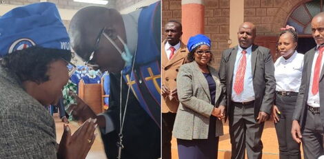 Kiambu Governor, James Nyoro’s running mate, June Waweru condoled with the family at the funeral service on Thursday, June 2, 2022