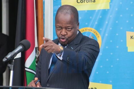 Health Cabinet Secretary Mutahi Kagwe.