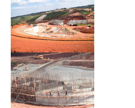 Ongoing construction of the Karimenu II dam