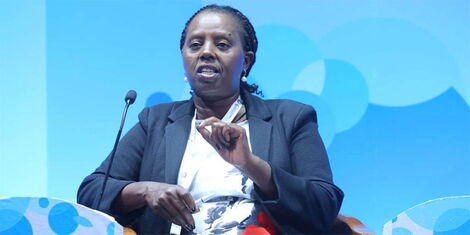 East African Breweries Ltd (EABL) Group Managing Director and CEO,Jane Karuku during a Covid-19 Emergency Response Fund Board meeting in May 2020.