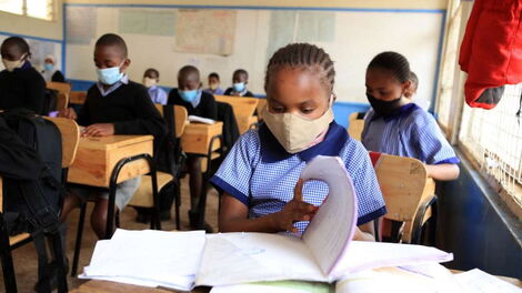 Fourth grade students at Moi Avenue Primary School in Nairobi, October 21, 2020.