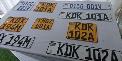 File photo of new generation number plates displayed