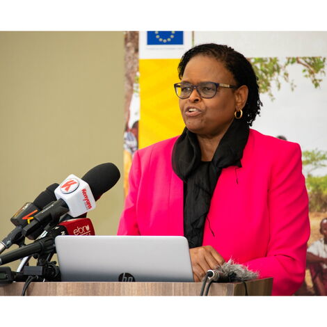 Chief Justice Martha Koome addressing state actors during the NCAJ meeting in July 16, 2021.