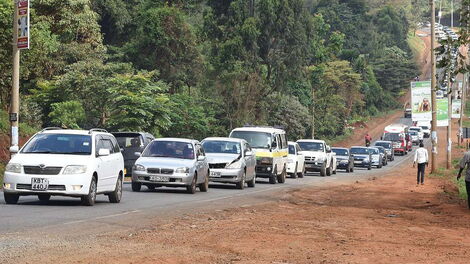 Traffic snarl up along Kiambu Road