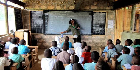 Children being taught in a school