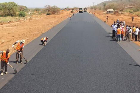Construction of the Kibwezi-Kitui–Migwani road in 2020.