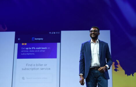 Kora CEO, Dickson Nsofor pitching Korapay at a collision conference in Canada in May 2019