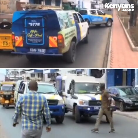  A photo collage of Kenya Power vehicles impounded by Mombasa County officials on March 7, 2023.