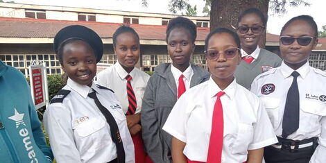 Students from Kyeni Girls High school during the fundraising held on June 24, 2022. 