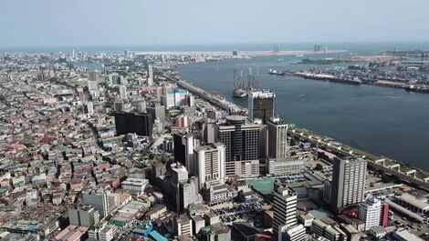 An aerial photo of Lagos, Nigeria.