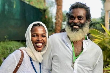 Tecra Muigai (left) with her boyfriend Omar Lali (right)