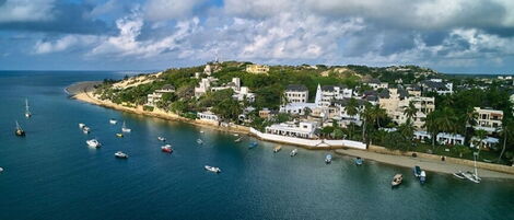 An aerial shot of Lamu Island