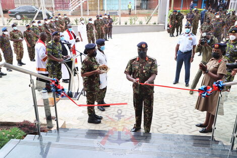 Chief of Defence Forces (CDF) General Robert Kibochi officiating the launch of the KDF studios on November 2, 2021.