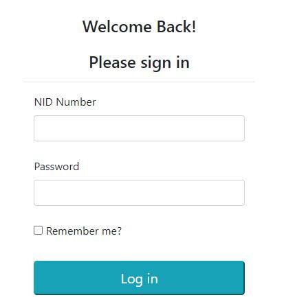 The log-in page on the PSC portal