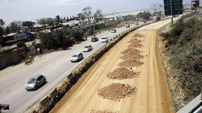 The ongoing construction at he Makupa Casueway
