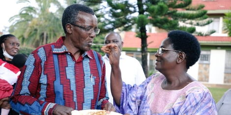 Retired Chief Justice David Maraga celebrates his birthday with his wife on January 11, 2021