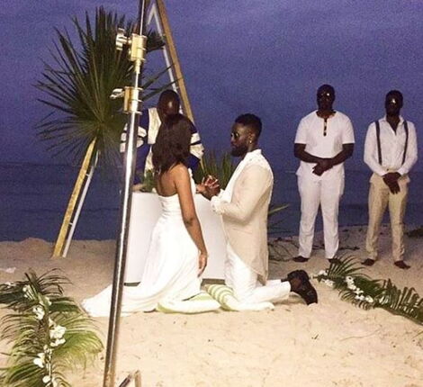 Robert 'Khula Budi' taking his vows at a private beach ceremony in Ukunda on August 20, 2020.